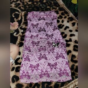 Purple Butterfly Lace Dress